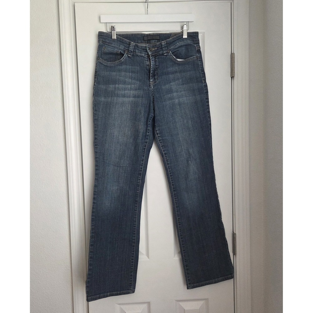Nine West Womens Straight Leg Jeans Medium Wash Blue Denim Mid Rise 8